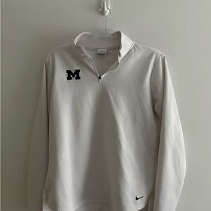 Michigan Nike White Quarter-Zip Pullover